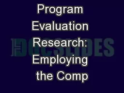 Qualitative Program Evaluation Research: Employing the Comp