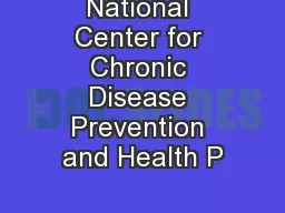 National Center for Chronic Disease Prevention and Health P