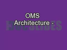 OMS Architecture -