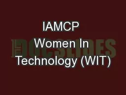 IAMCP Women In Technology (WIT)
