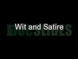 Wit and Satire