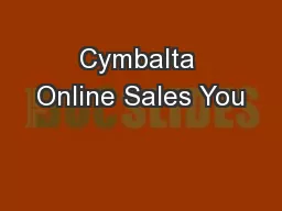 Cymbalta Online Sales You