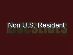 Non U.S. Resident