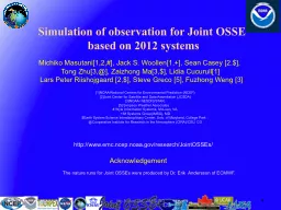 1 Simulation of observation for Joint OSSE based on 2012