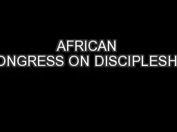 AFRICAN CONGRESS ON DISCIPLESHIP