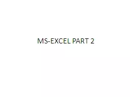 MS-EXCEL PART 2