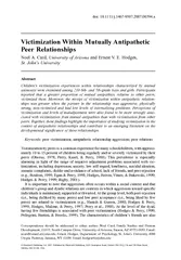 Victimization Within Mutually Antipathetic  Peer Relationships