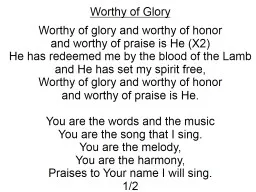 Worthy of Glory