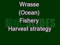 Wrasse (Ocean) Fishery Harvest strategy