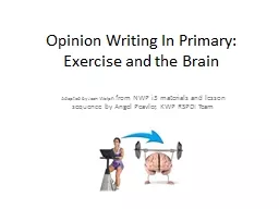 Opinion Writing In Primary:  Exercise and the Brain