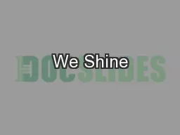 We Shine