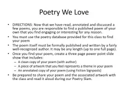 Poetry We Love