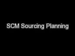 SCM Sourcing Planning