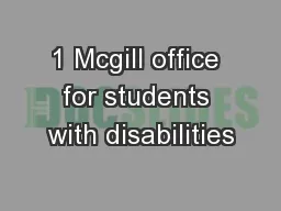1 Mcgill office for students with disabilities