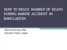HOW TO RDUCE NUMBER OF DEATH DURING MARINE ACCIDENT IN BANG