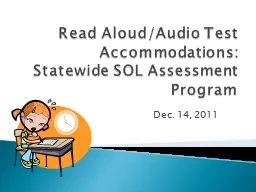Read Aloud/Audio Test Accommodations: