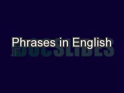 Phrases in English