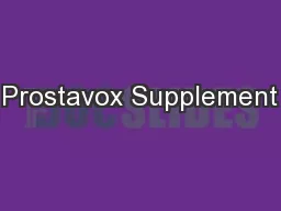 Prostavox Supplement