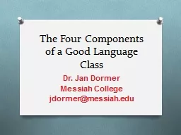 The Four Components of a Good Language Class