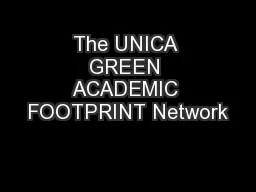The UNICA GREEN ACADEMIC FOOTPRINT Network