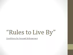 “Rules to Live By”