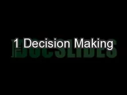 1 Decision Making