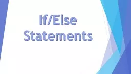 If/Else Statements