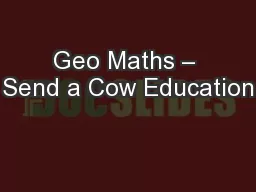 Geo Maths – Send a Cow Education