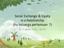 Social Exchange & Equity