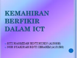 KEMAHIRAN BERFIKIR DALAM ICT
