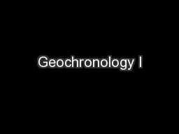 Geochronology I