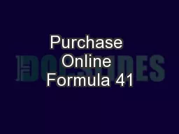 Purchase Online Formula 41