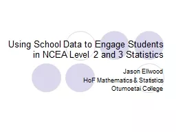 Using School Data to Engage Students in NCEA Level 2 and 3