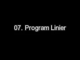 07. Program Linier