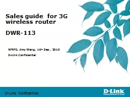 Sales guide  for 3G wireless router