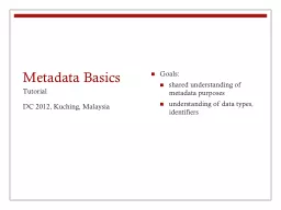 Metadata Basics