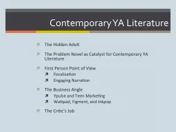 Contemporary YA Literature