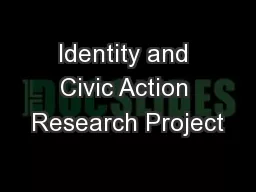Identity and Civic Action Research Project