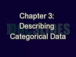 Chapter 3: Describing Categorical Data
