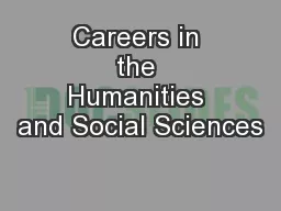 Careers in the Humanities and Social Sciences