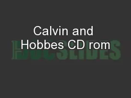 Calvin and Hobbes CD rom