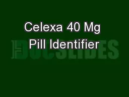 Celexa 40 Mg Pill Identifier