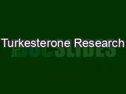 Turkesterone Research