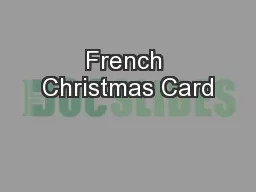 French Christmas Card