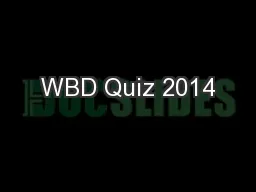 WBD Quiz 2014