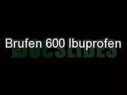 Brufen 600 Ibuprofen