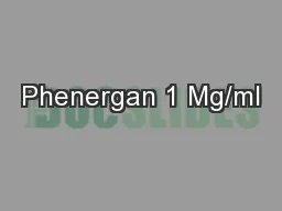 Phenergan 1 Mg/ml