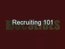 Recruiting 101