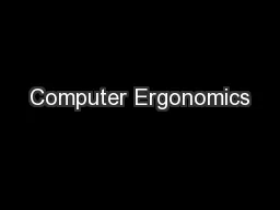 Computer Ergonomics
