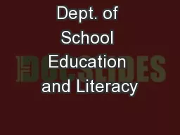 Dept. of School Education and Literacy